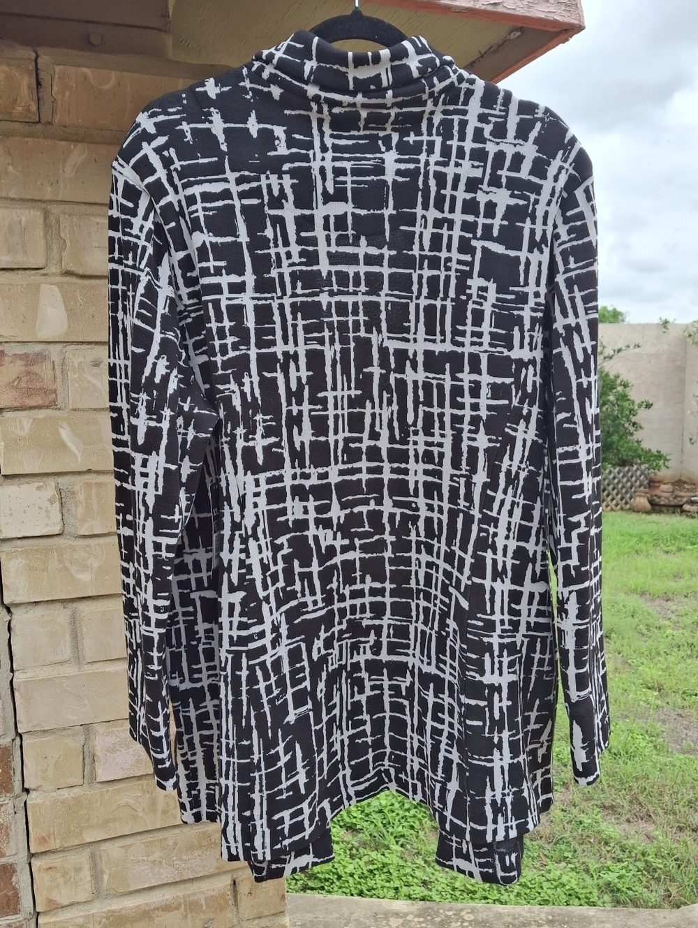 Nic+Zoe Geometric Black & White Open-Front Knit Boyfriend Blazer Women Size Xxl — image 6 of 8